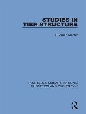cover image of Studies in Tier Structure